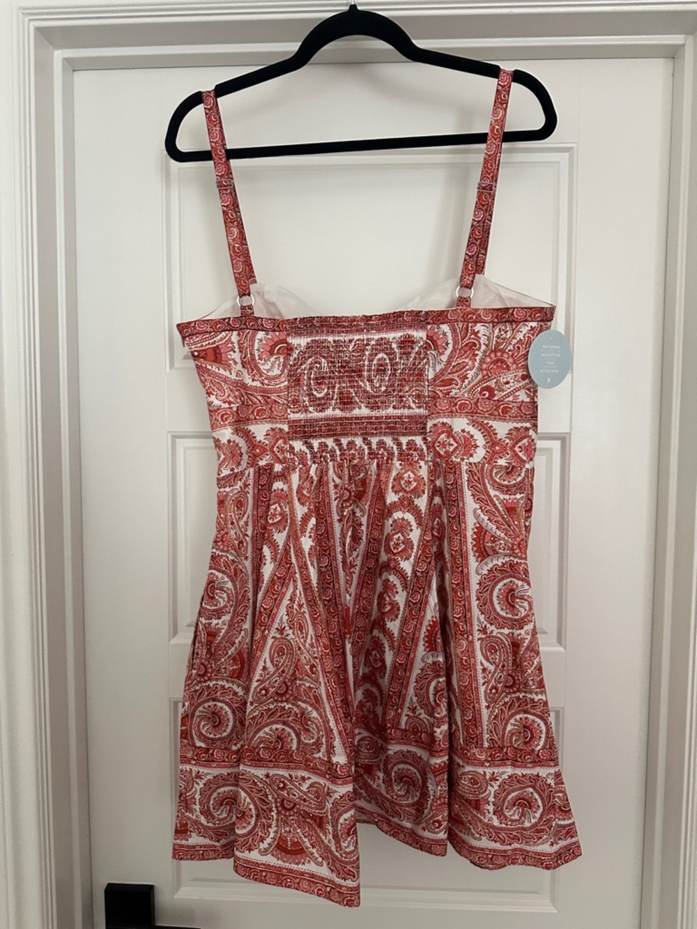Hill House Mini Dress in Coral Paisley - Picture 8 of 10